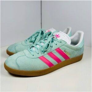 Adidas Gazelle Light Green with Pink Accents